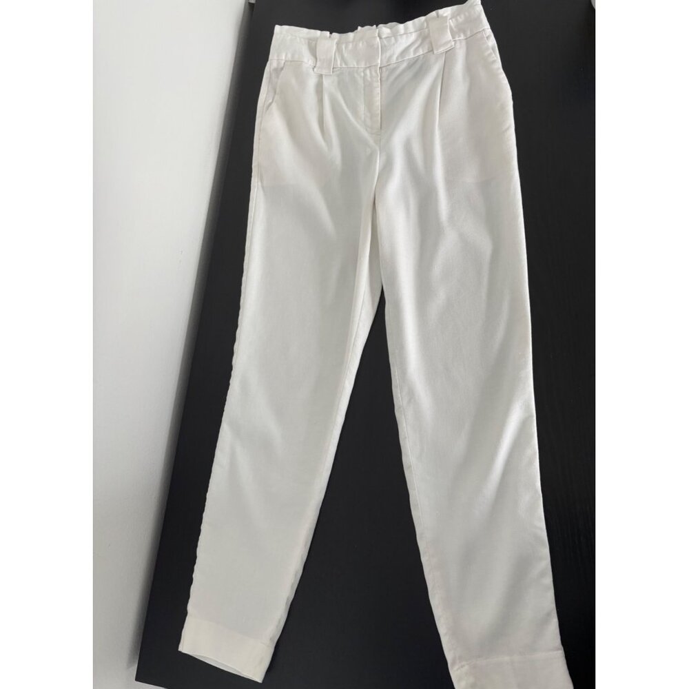Express Linen Blend Pants 4 High Waisted Paperbag Quiet Luxury Preppy Old Money
